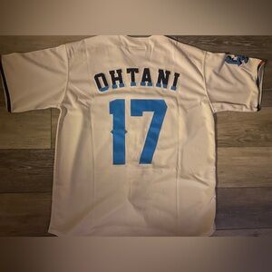 Ohtani Los Angeles Jersey Men's size M White and Blue Baseball Jersey-NEW